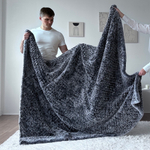 вязаный плед из натурального меха