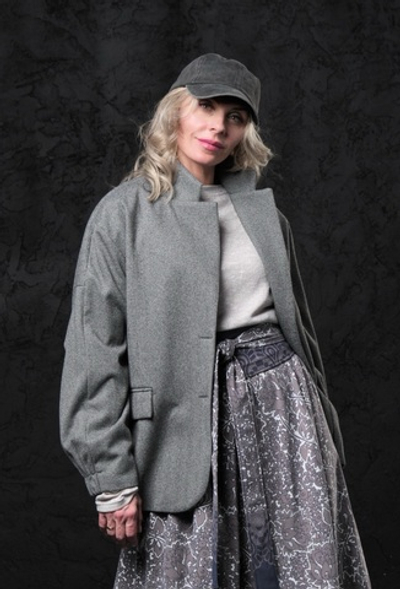 Жакет на подкладке /серый /оверсайз