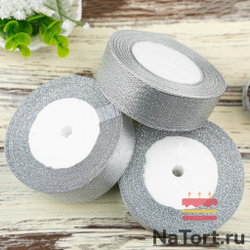 Лента парчовая 30 мм  (22 метра, цвет серебро)