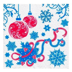 Салфетки 24*24см 50 листов 1-слойные "Шары новогодние"