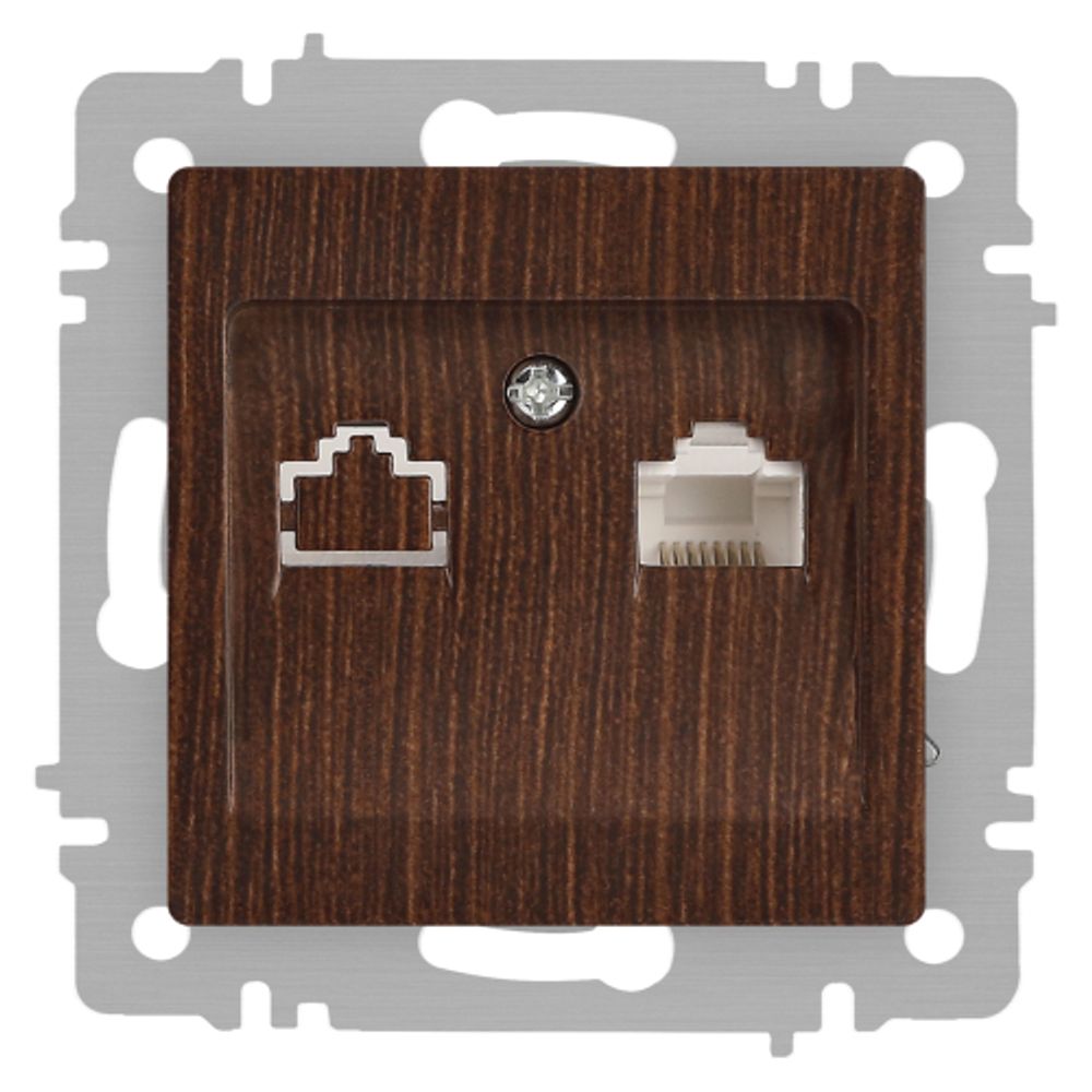 Розетка Intro Accent 6-303-10 информационная RJ45 IP20 СУ венге