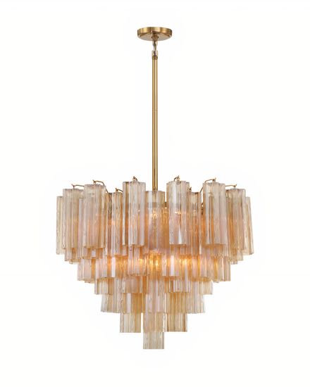 Люстра “Толбот” в стиле с янтарным стеклом