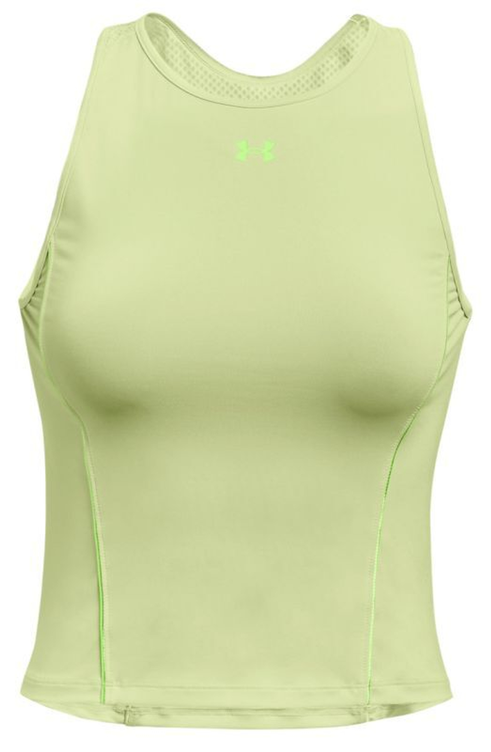 Женский топ теннисный Under Armour HeatGear Tank - pale olive/lime foam