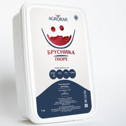 ПЮРЕ АГРОБАР из брусники с/м 10% сахара Россия, 1 кг
