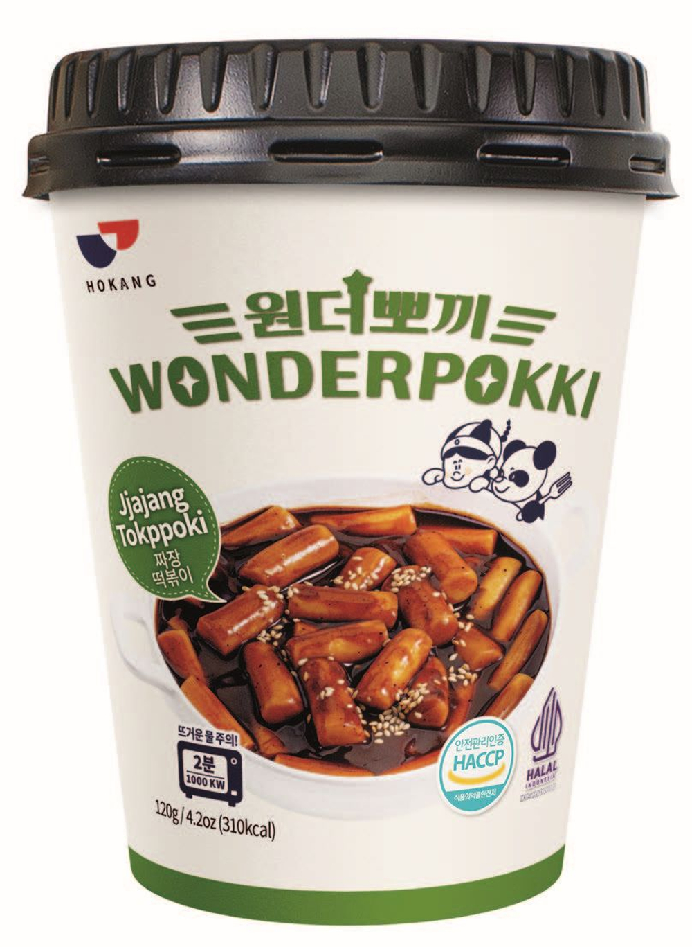 Рисовые палочки токпокки Wonderpokki, под соусом с Черными Бобами, 120 гр, корейская еда быстрого приготовления