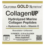 California Gold Nutrition, CollagenUP®, гидролизованные пептиды морского коллагена с гиалуроновой кислотой и витамином C, с нейтральным вкусом, 10 пакетиков по 5 г (0,18 унции)