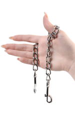 Серебристая соединительная цепочка с двумя карабинами (Цвет: серебристый)