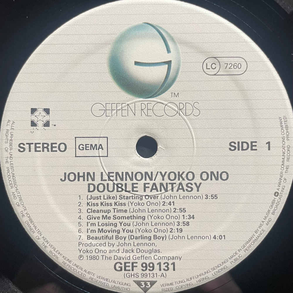 John Lennon & Yoko Ono ‎– Double Fantasy (Германия 1981г.)