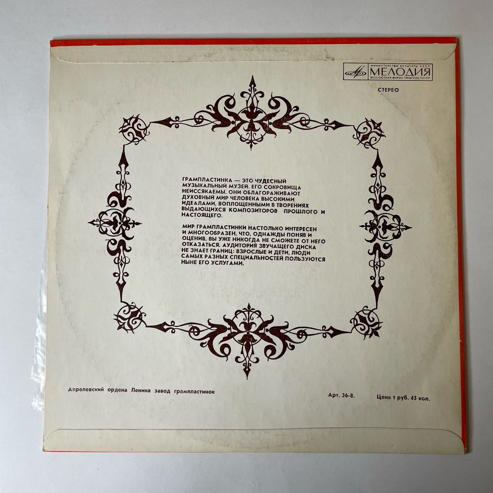 Винтажная виниловая пластинка LP Ансамбль Скрипачей Большого Театра СССР (СССР 1976)