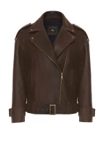 Косуха Oversize Vintage с ремешками, Коричневый