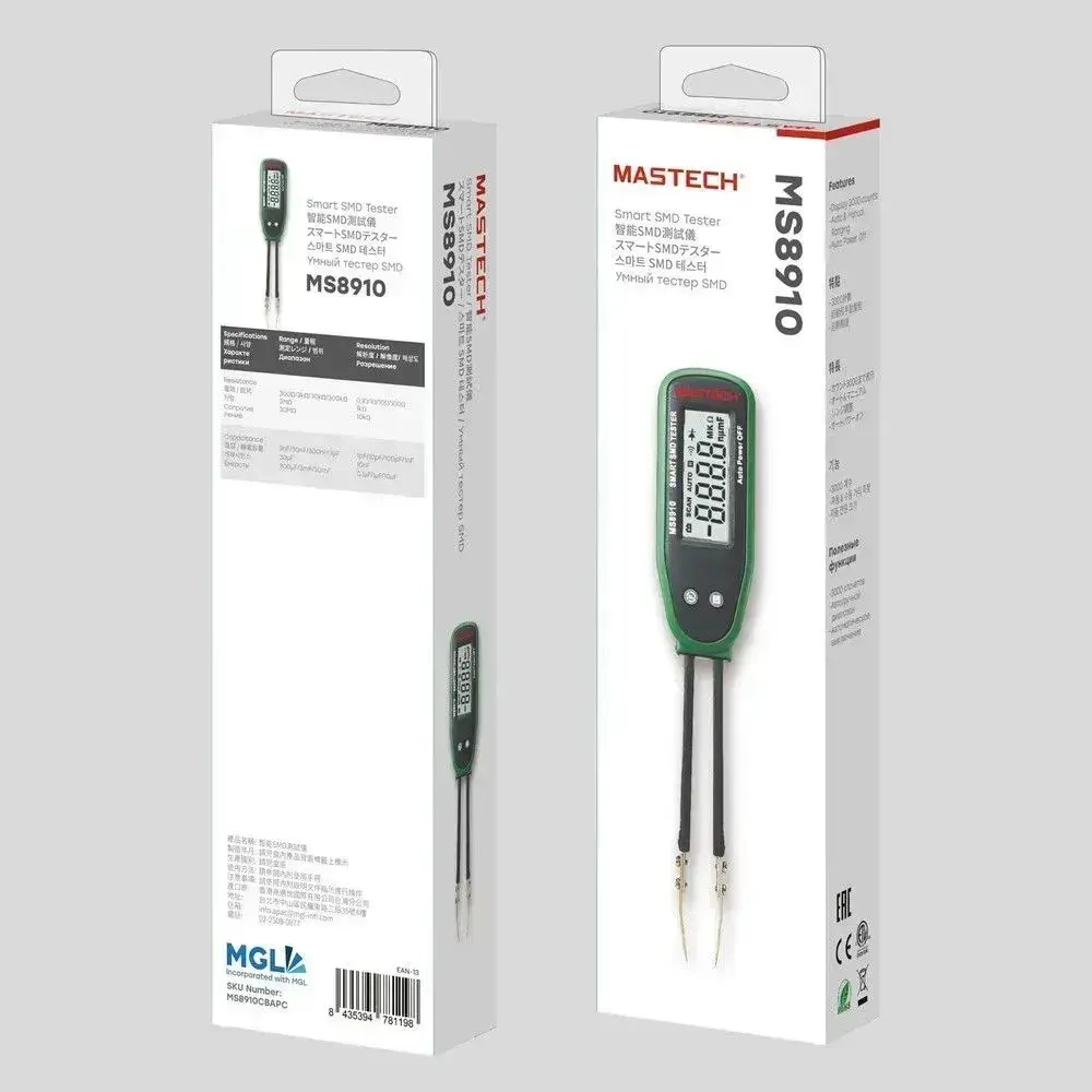Мультиметр MS8910 оригинал MASTECH измеритель емкости резисторов диодов SMD автомат