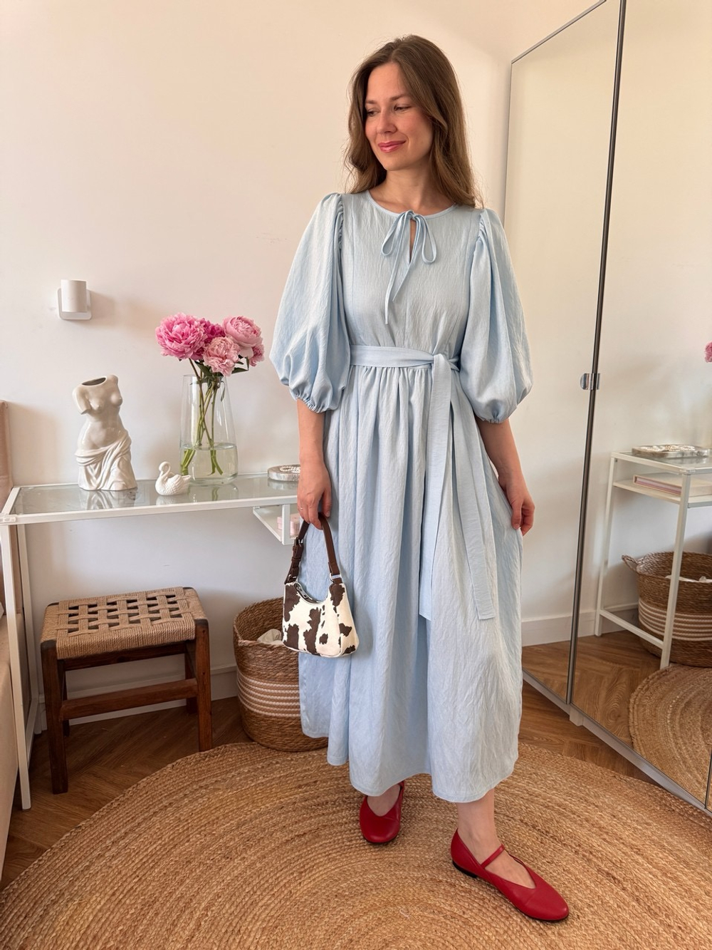 Платье Мари для беременных и кормящих, Голубой