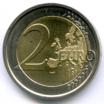 2 евро 2012 год. Сан-Марино. Регулярный выпуск. Тип 3. Биметалл UNC