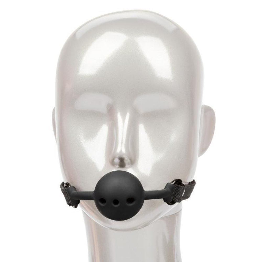 Черный силиконовый кляп-шар Breathable Ball Gag (Цвет: черный)