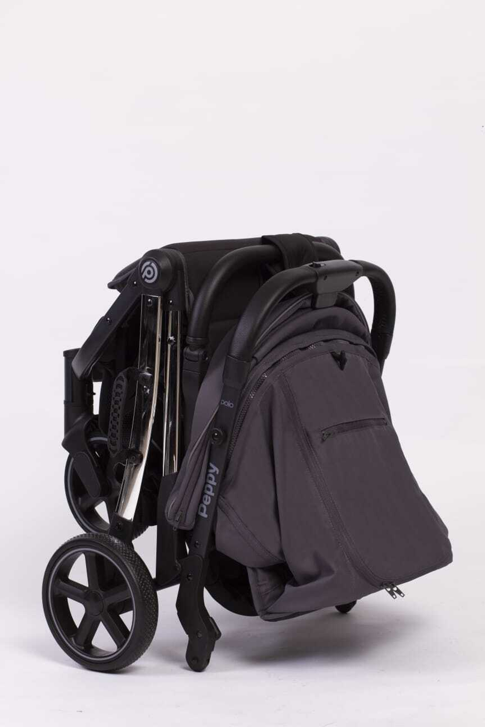 Коляска прогулочная Peppy Polo (steel grey) хром рама
