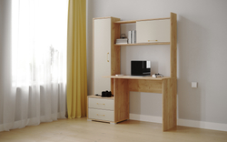 Компьютерный стол Квартет-9 (К), Дуб крафт золотой, кашемир