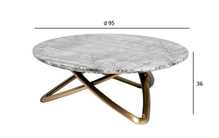 Стол журнальный Garda Decor Garda Decor натур. серый мрамор d95*36 см