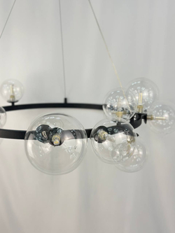 Люстра подвесная Lanbos Bubbles, 15 лампы G9, 180 Вт LED, до 30 кв м, черная