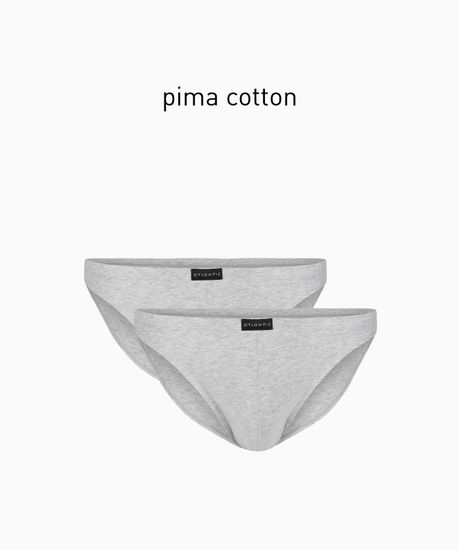 Мужские трусы слипы (2 шт) мини Basic 2BMP-014 серый меланж