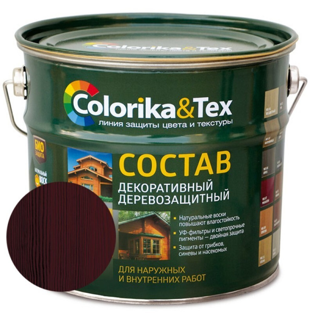 СОСТАВ ДЕРЕВОЗАЩИТ. COLORIKA&TEX ДЕКОРАТ МАКАССАР WS13 2,7Л