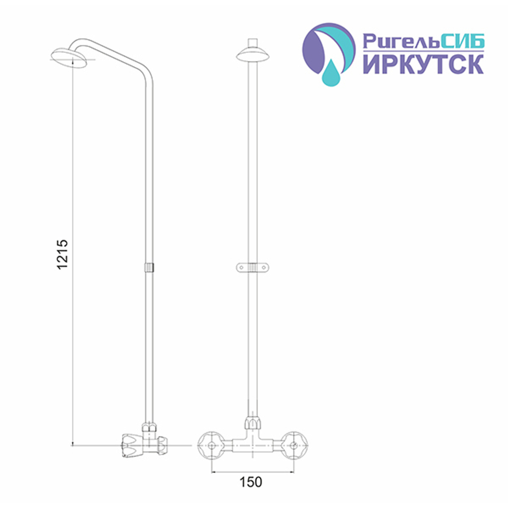 Душевая система стационарный 1/2 рез Иркутск СТАЦ-М2