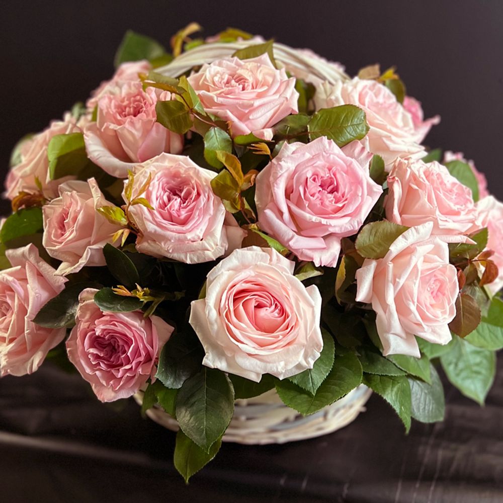 ❤️ Пинк О'Хара — корзина ароматных романтических роз — в день всех влюблённых у Феи