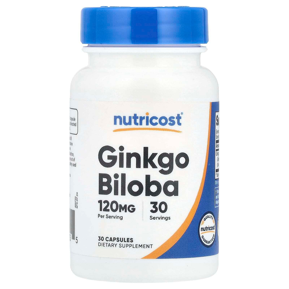 Nutricost, Гинкго билоба, 120 мг, 30 капсул
