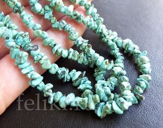 бусы длинные из натуральной бирюзы
