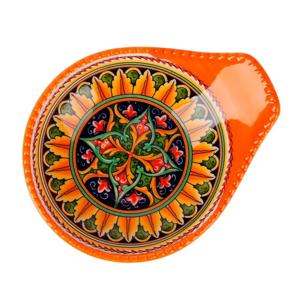 Оливница с ручкой "Arabesque" (оранжевый) 12х10см (min12) (транспортная упаковка)