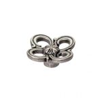 Ручка-кнопка отделка старое серебро с блеском