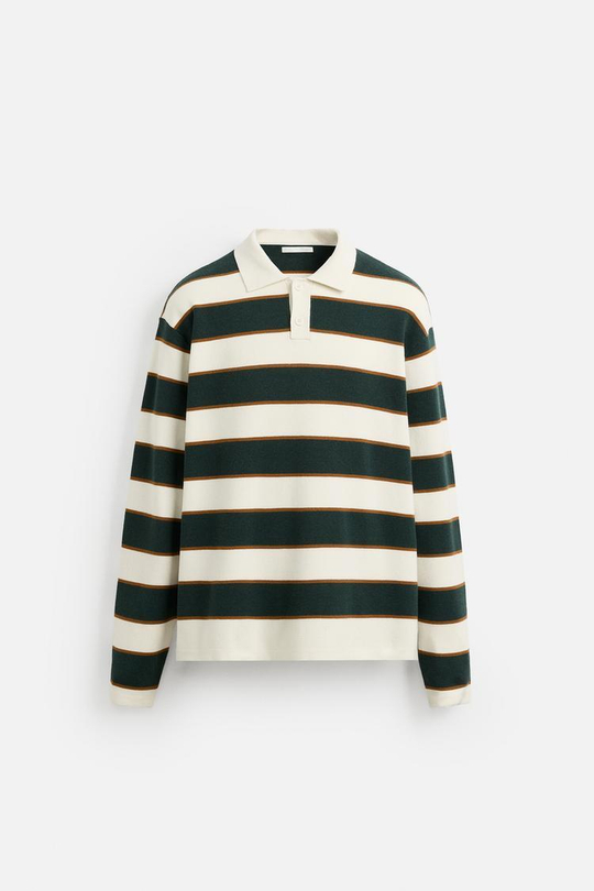 ZARA МЯГКОЕ ТРИКОТАЖНОЕ ПОЛО, ПОЛОСКИ