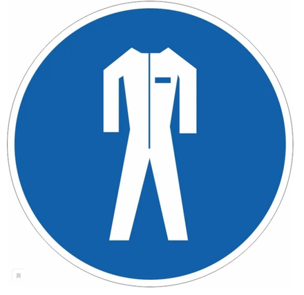 Знак-табличка M 07 "Работать в защитной одежде" 150х150 мм квадратный из пластика 2-5 мм  1 шт