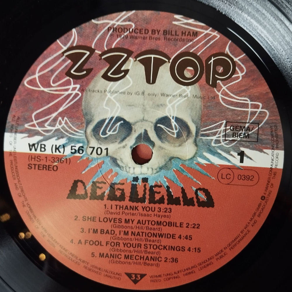 Винтажная виниловая пластинка LP ZZ Top Deguello (Germany 1979)