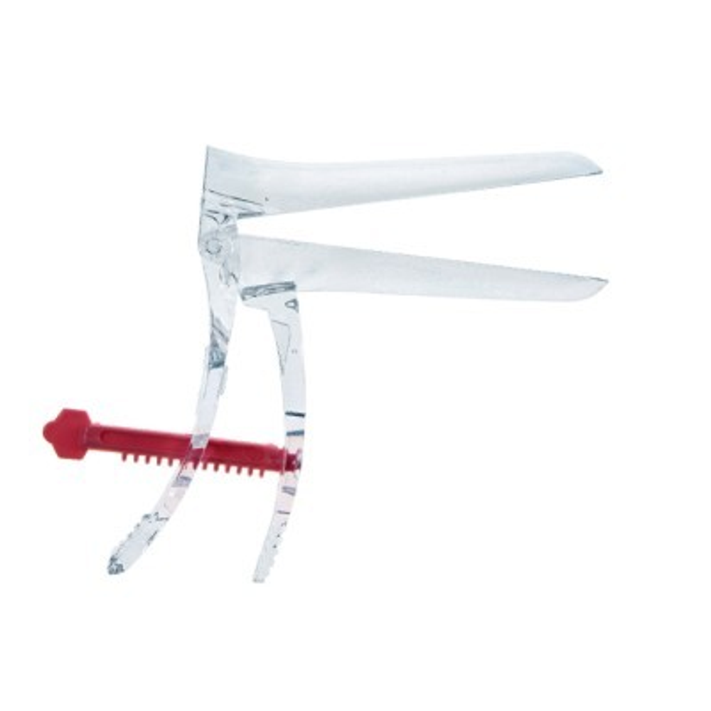 Зеркало гинекологическое полимерное по Куско №1 (S), прозрачное, с центральным поворотным фиксатором, стерильное, одноразовое (Россия)