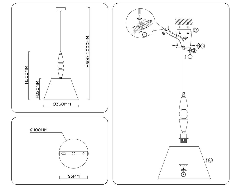 Ambrella Подвесная люстра с абажуром CLASSIC LH75250
