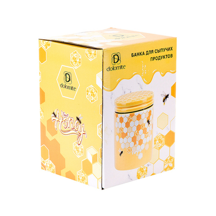 Банка для сыпучих продуктов Dolomite Honey, керамическая, 630 мл, 10 x 10 x 14 см