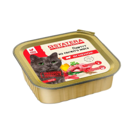 Statera Консервы для кошек Ягненком, паштет, 100гр (М)