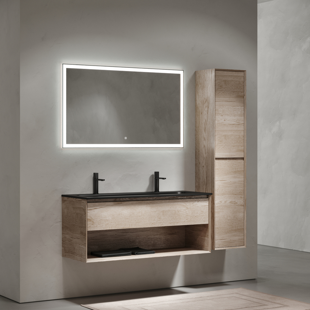 Тумба подвесная под раковину Sancos Marmi 1.0, дуб галифакс натуральный 1195х445х520