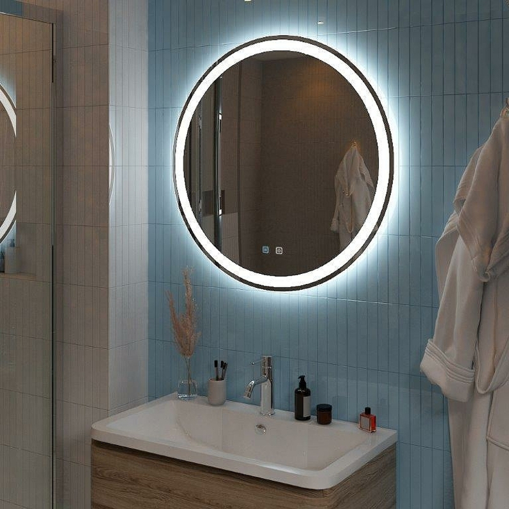 Зеркало BelBagno 70 SPC-RNG-700-LED-TCH-SND с подсветкой с голосовым управлением и подогревом