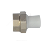 Муфта трубная PP-R комбинированная разъемная белая Дн 20х1/2" Ру25 наруж пайка/ВР VALFEX 10157015