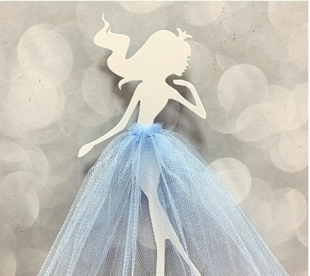 Топпер "Силуэт принцессы в голубой юбочке"