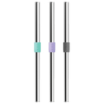 Соломинка из нержавеющей стали jumbo в футляре, мятная