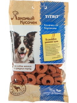 Лакомство TiTBiT Лакомый кусочек для собак мелких и средних пород Кубики из Телятины, 80 г х 5 шт