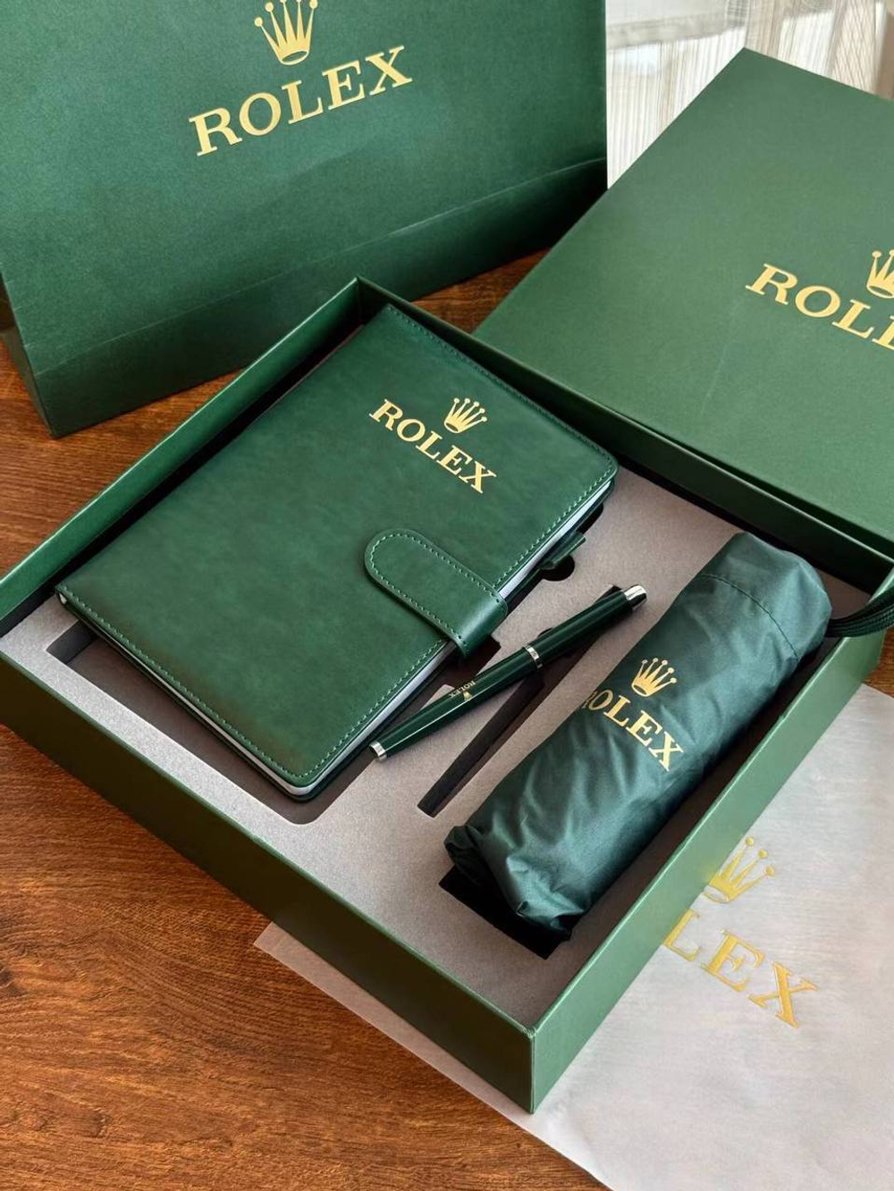 Набор Rolex (блокнот + ручка + зонт)