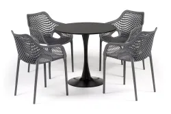 "Беллини" обеденная группа на 4 персоны, цвет темно-серый