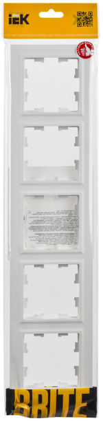 BRITE Рамка 5-местная РУ-5-БрАБ арктический белый IEK