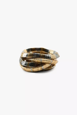 ZARA НАБОР ЭЛАСТИЧНЫХ БРАСЛЕТОВ С МЕТАЛЛИЧЕСКИМИ ЭЛЕМЕНТАМИ, ЗОЛОТОЙ/СЕРЕБРЯНЫЙ