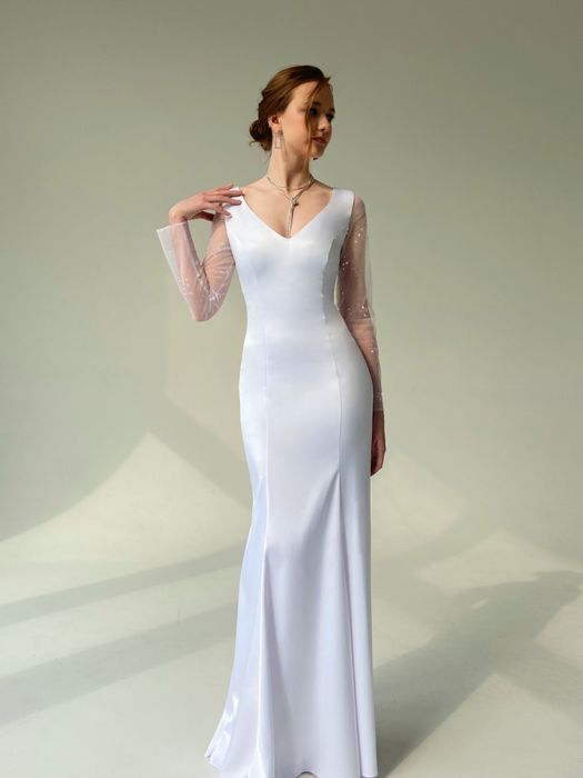 Свадебное платье для невесты макси (белый)