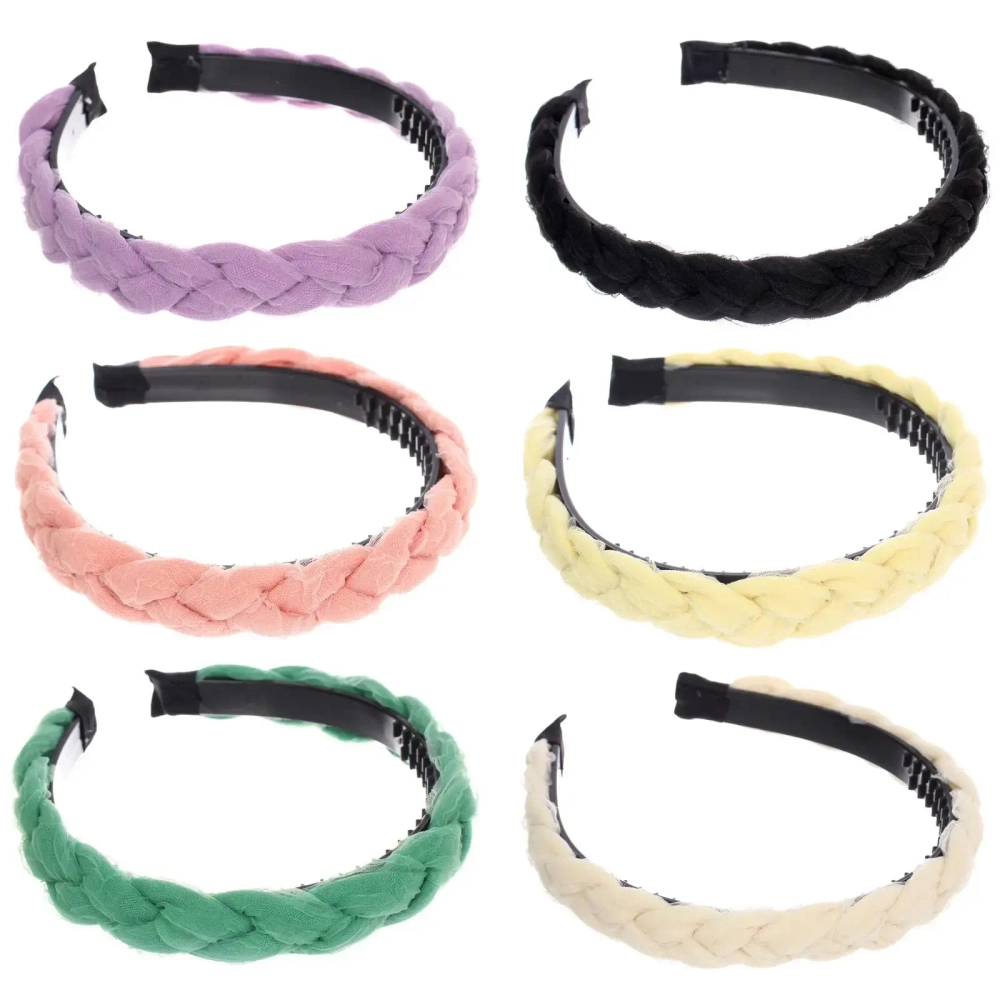 Ободок для волос «МАРЦИПАН», миамо, ширина 1,5см, микс 6 цветов ( в пакете с подвесом)