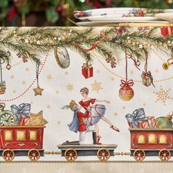 СКАТЕРТЬ "ЩЕЛКУНЧИК" 110Х140СМ ,БЕЖЕВЫЙ ,100% ХЛОПОК,ТВИЛ